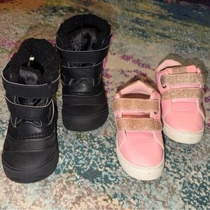 2 pair toddler girls shoes - size 7